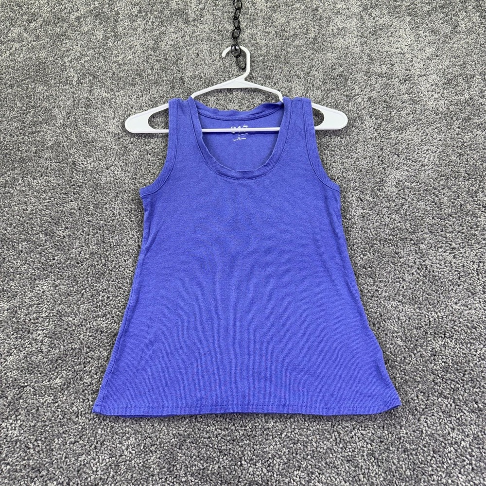 Maurices Tank Top Womens M Blue 24/7 Scoop Neck Ribbed Knit Basic Summer Casual